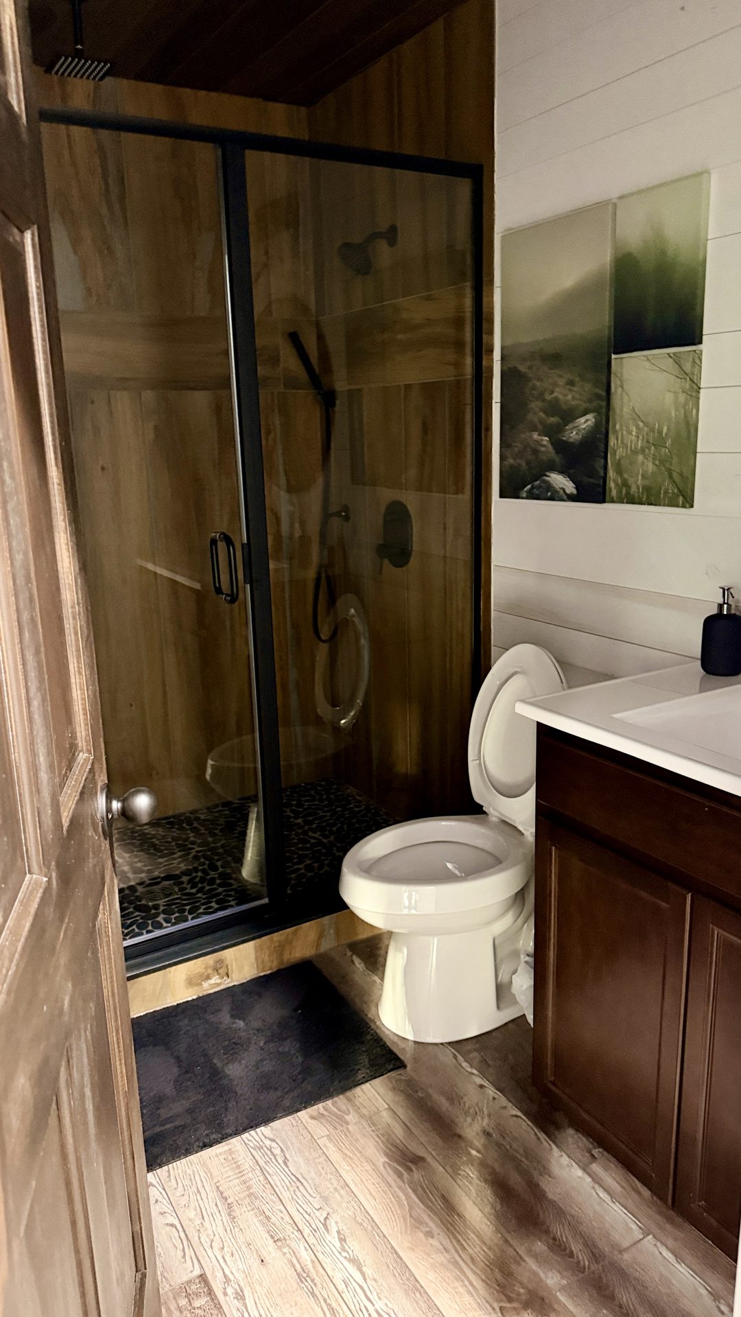 Bathroom with glass shower