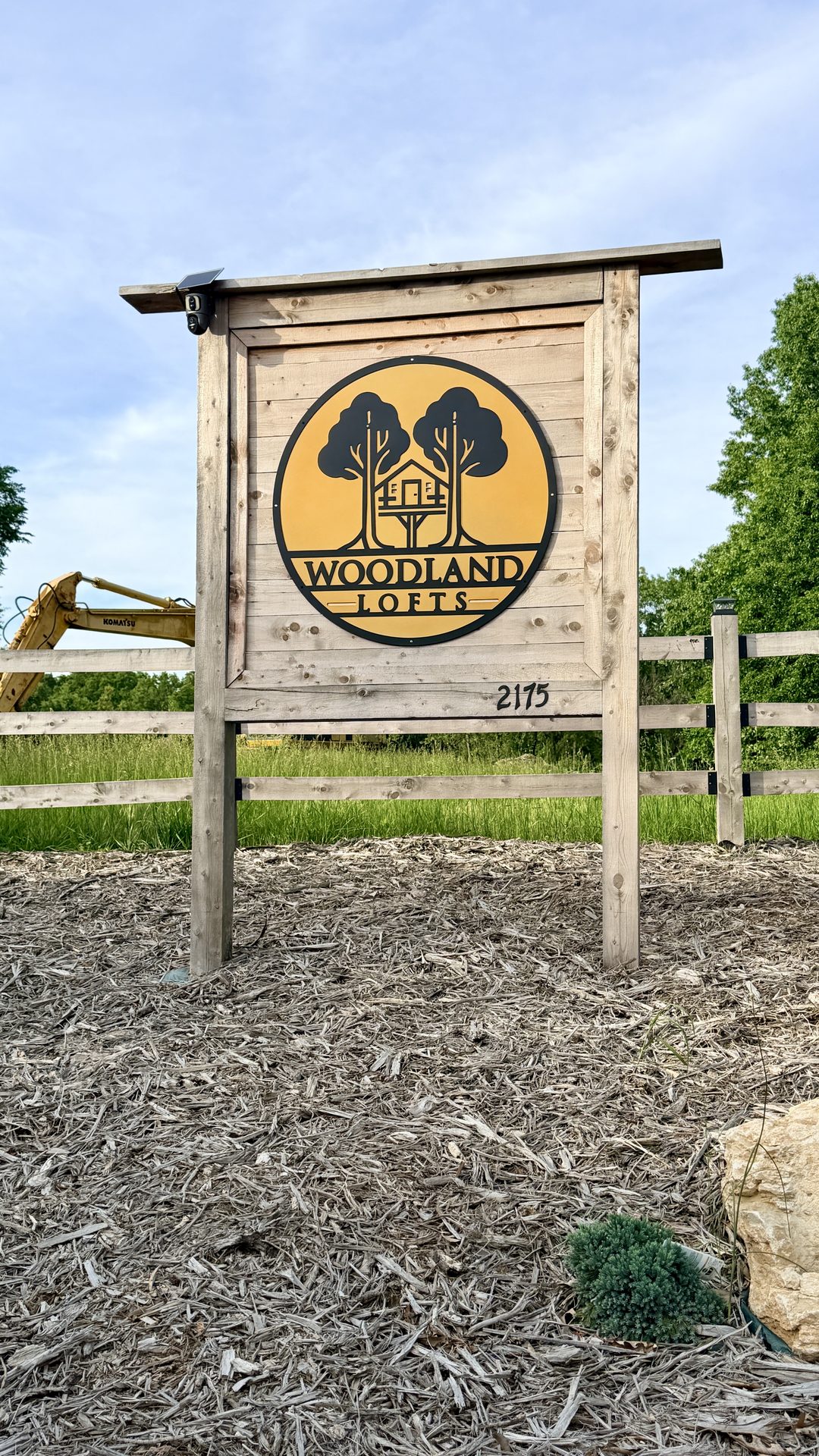 Woodland Lofts entrance sign